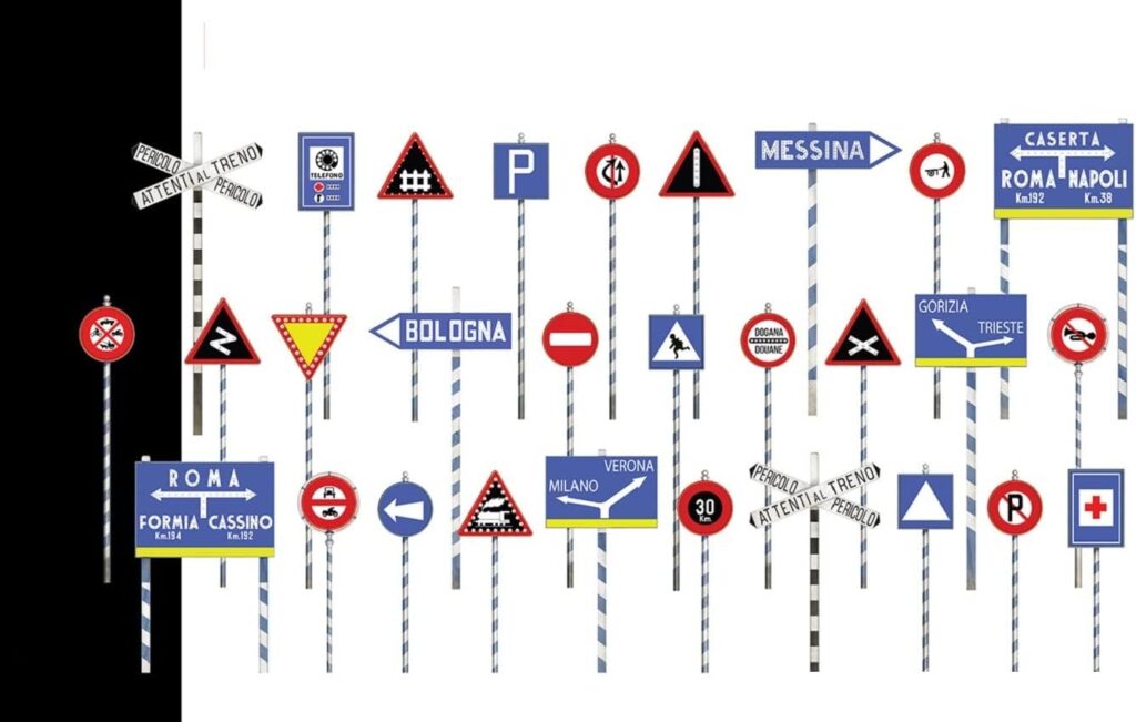 35637 - 1/35 Italian Traffic Signs 1930-40's, Scale Model kit