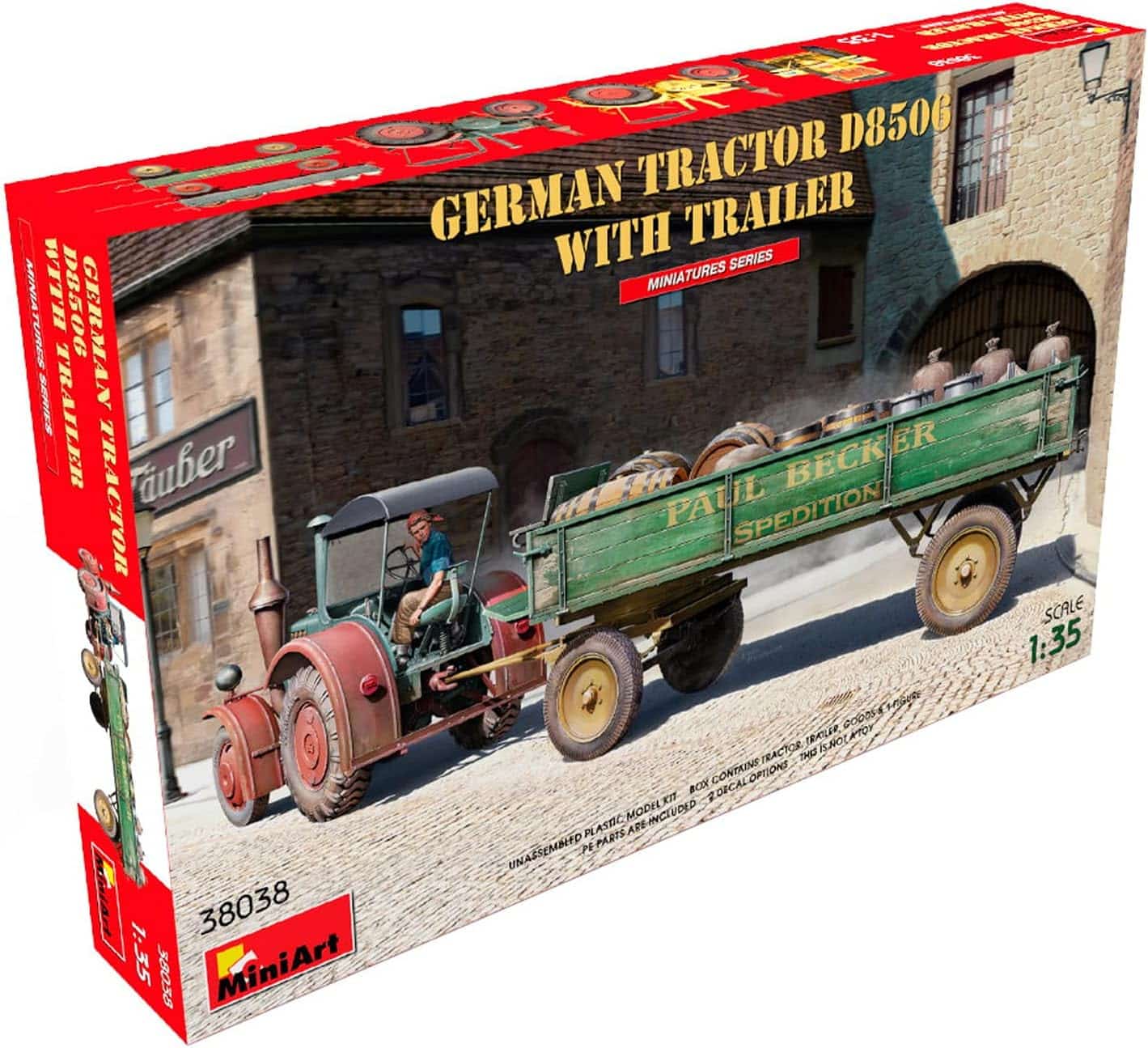 Kit 38038-1/35 German Tractor with Trailer Scale Model