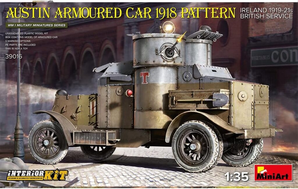 39016 1/35 Austin Armored Car of The 1918 Model. Ireland 1919-21 British. Average height of the figures is 2 inch (50 cm).
