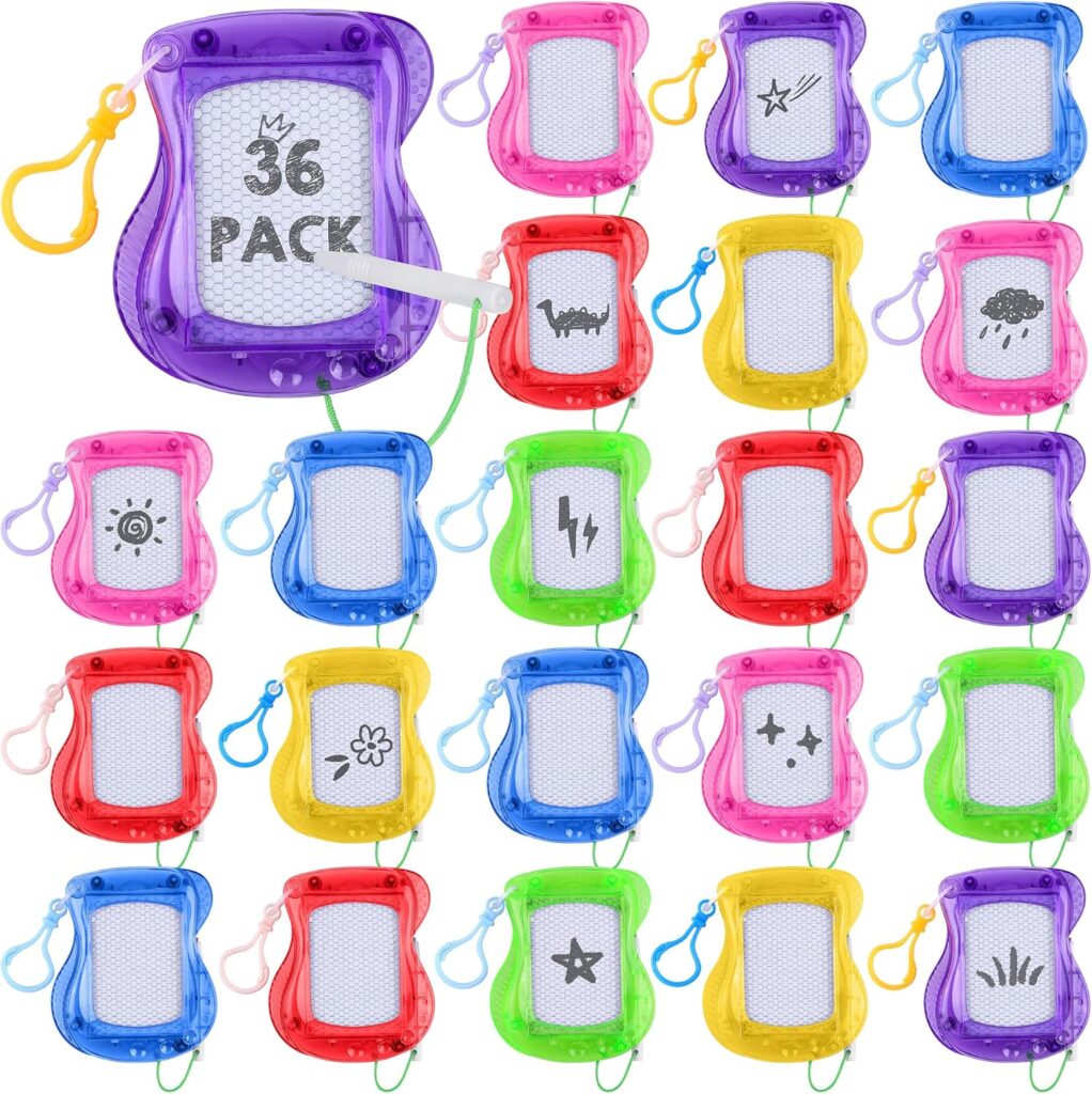 Aodaer Mini Magnetic Drawing Boards with Pens 4 Inch Backpack Clip Keychain Drawing Boards Erasable Doodle Boards Sketch Pad Drawing Tablets for Birthday Gifts, Car Trip Educational Toys