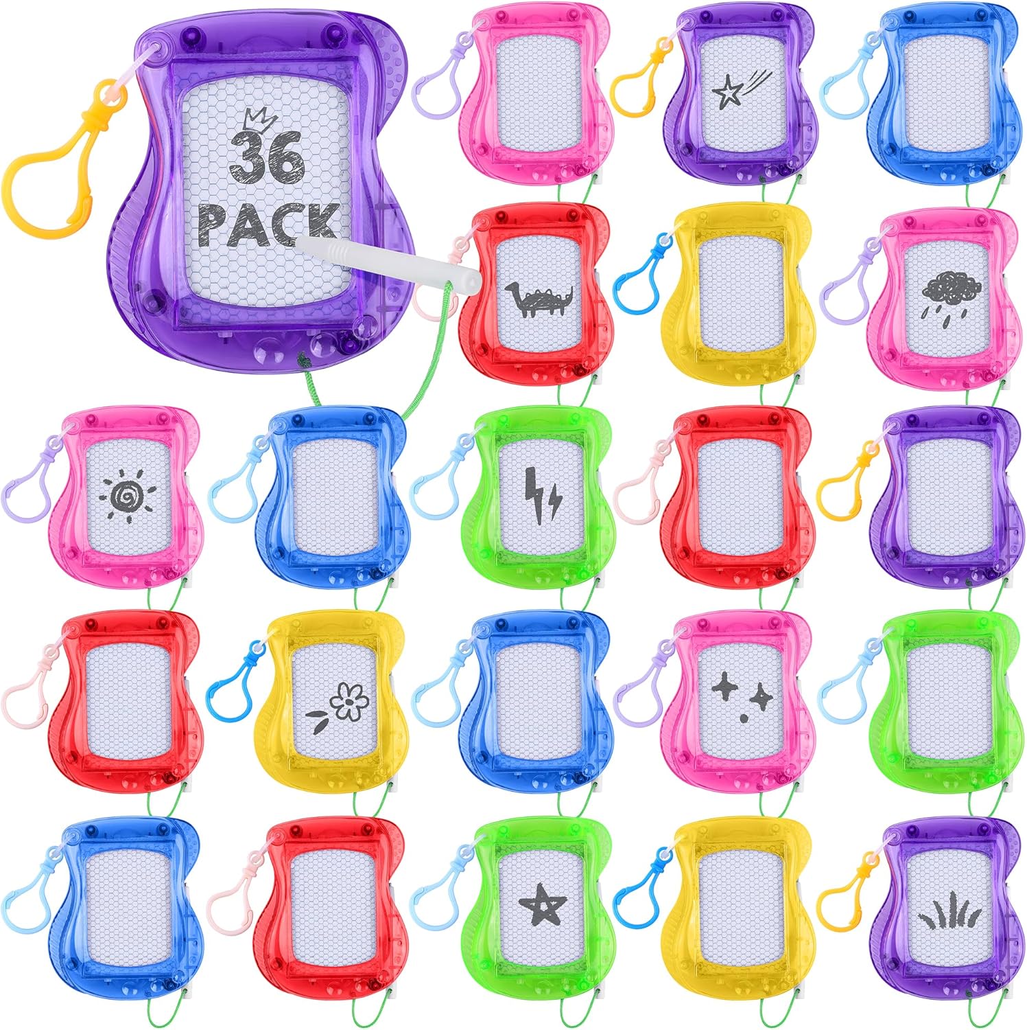 Aodaer Mini Magnetic Drawing Boards with Pens 4 Inch Backpack Clip Keychain Drawing Boards Erasable Doodle Boards Sketch Pad Drawing Tablets for Birthday Gifts, Car Trip Educational Toys