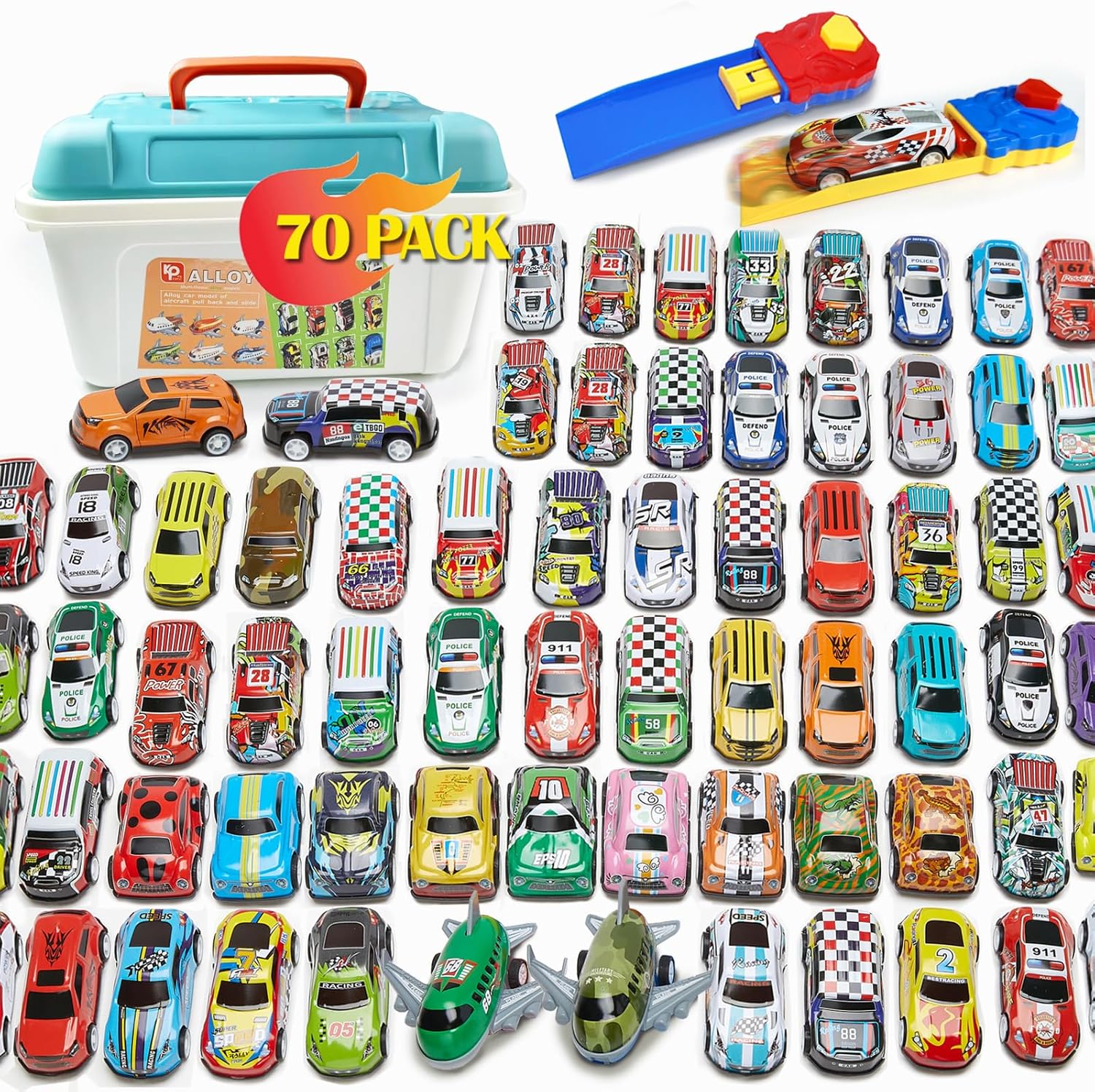 Bulk Small Vehicles Toys For Kids, Party Favors, Carnival Prizes & Pinata Fillers (70 Pack).