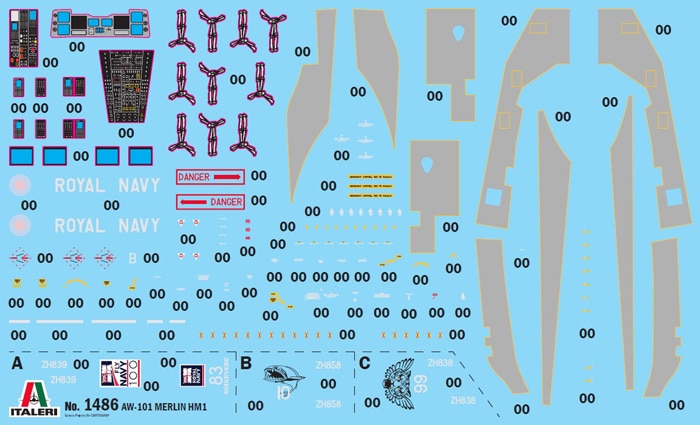 AW101 Merlin HM.1 1-72 scale 1486 Decal