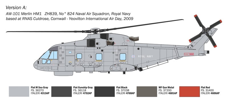 AW101 Merlin HM.1 1-72 scale 1486 Painting Schema