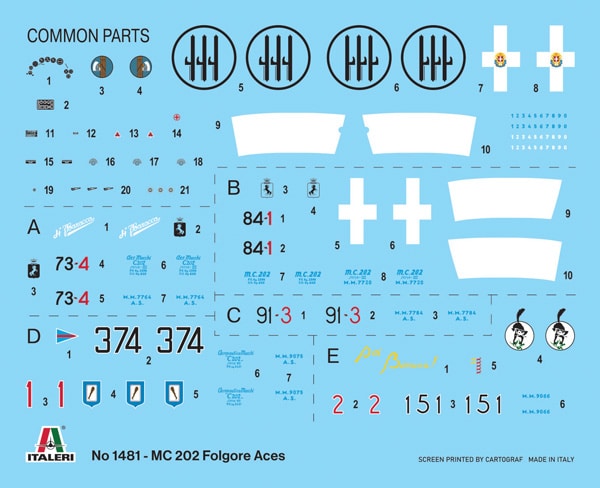 MC.202 Folgore Aces 1-72 scale 1481 Decal