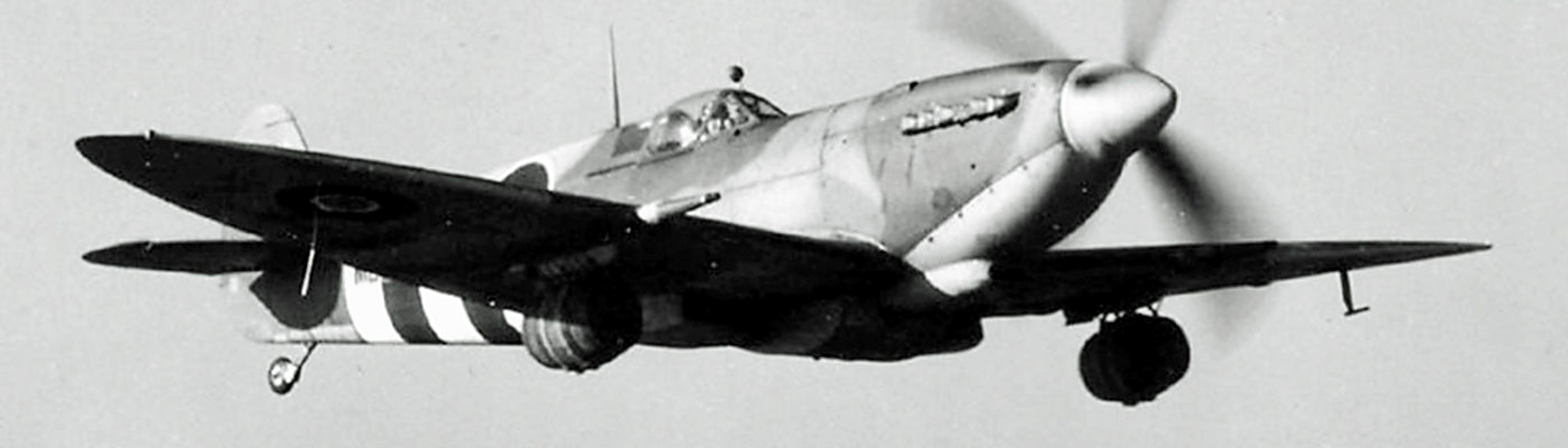 Beer Run Modified Spitfire Mk IX carrying beer kegs to the troops in Normandy 1944